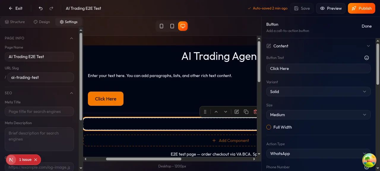 Pengaturan Custom Code di Page Settings